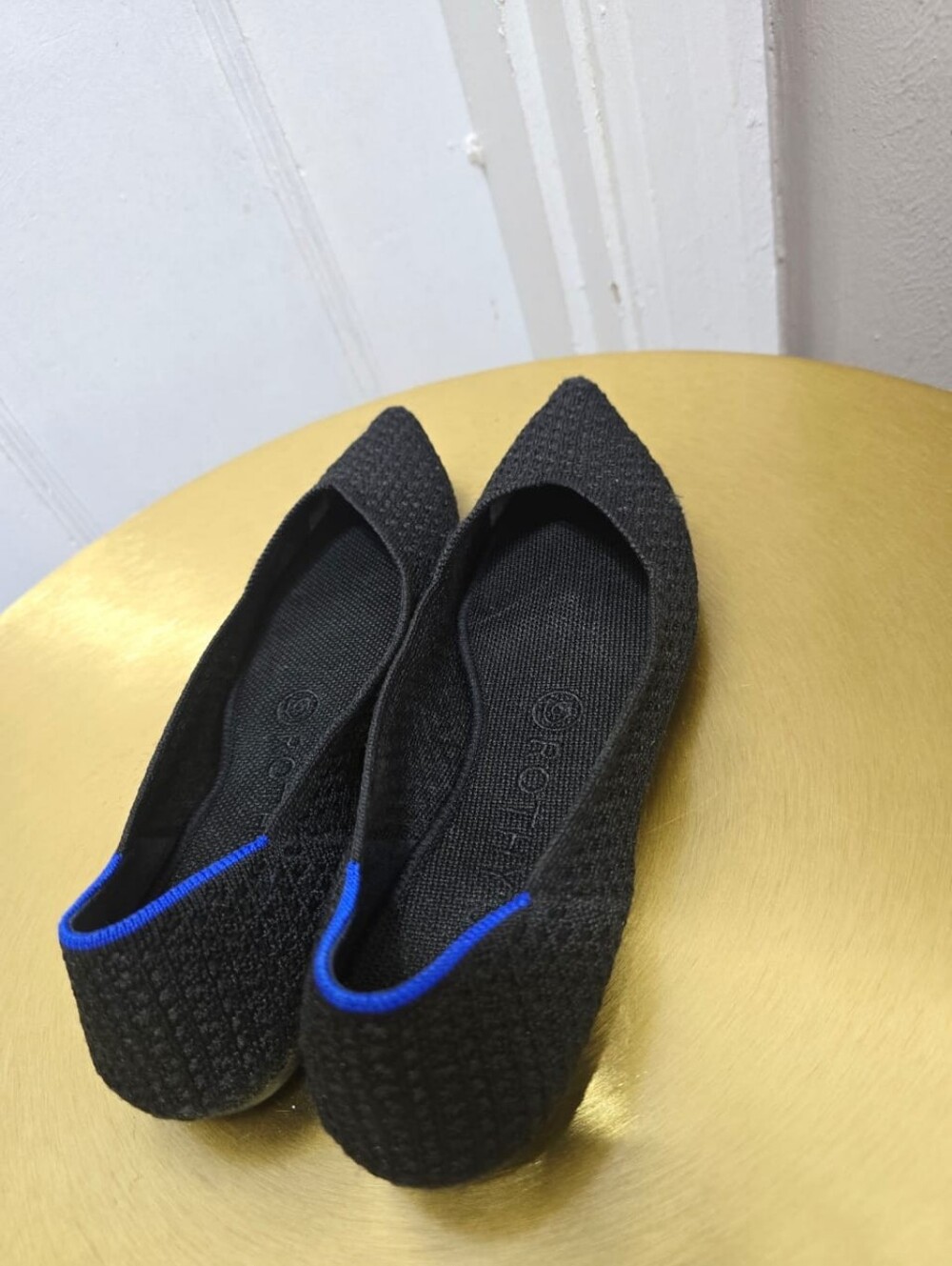 Rothy's The Pointed Toe Honeycomb Black Flats Shoes Size 8.5